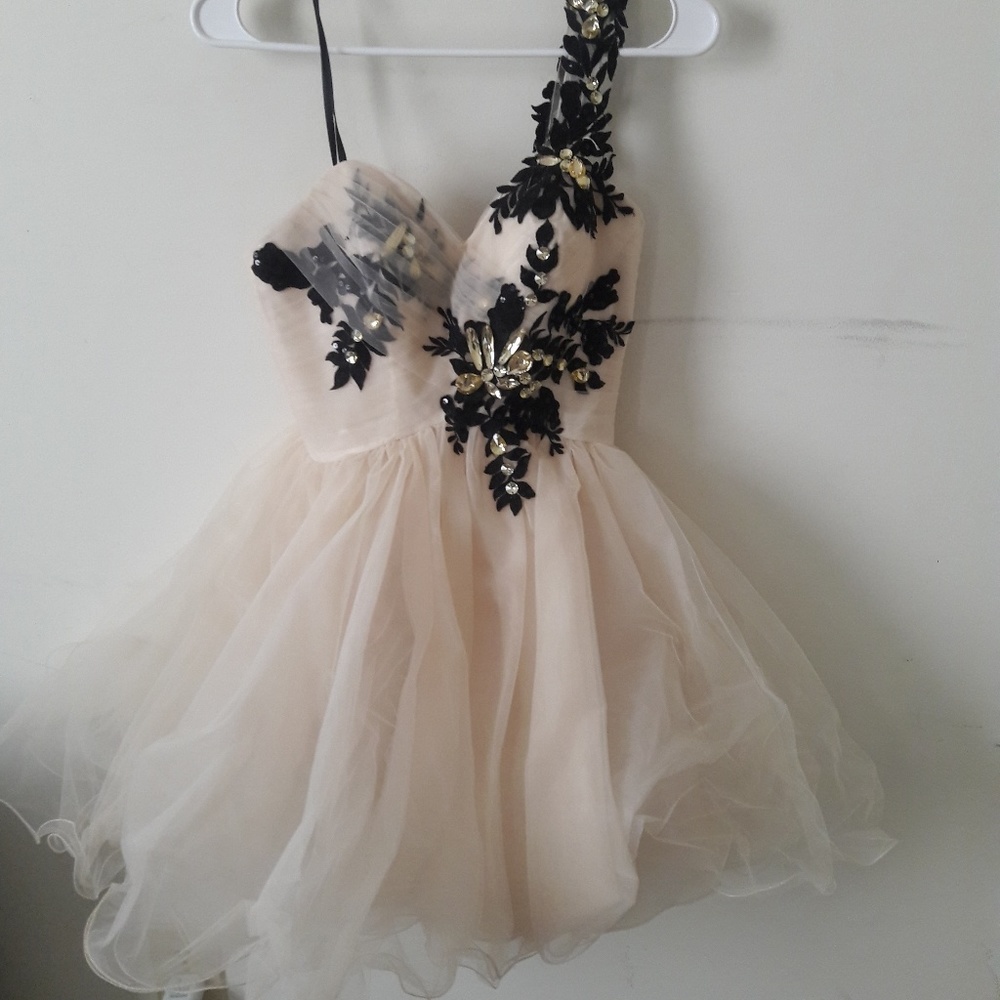 Mini one shoulder prom dress